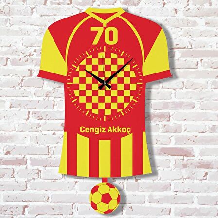 Kişiye Özel Karamanlılara Hediye Sallanan Sarı & Siyah Sarkaçlı Saat KA07-1527