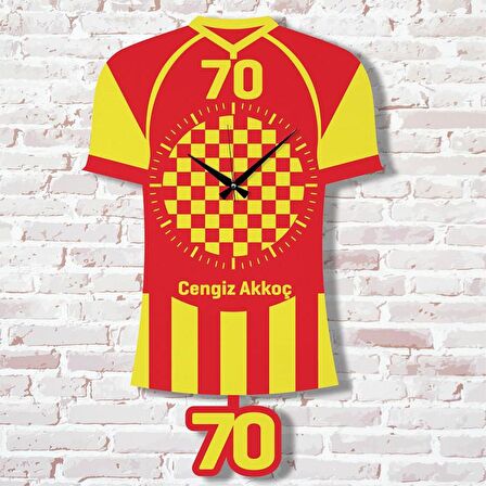 Kişiye Özel Karamanlılara Hediye Sallanan Sarı & Siyah Sarkaçlı Saat KA07-1528