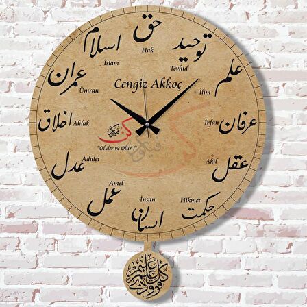 Kişiye Özel Ol Der ve Olur Tasarımlı Hediye Sallanan Sarkaçlı Saat KA07-1585