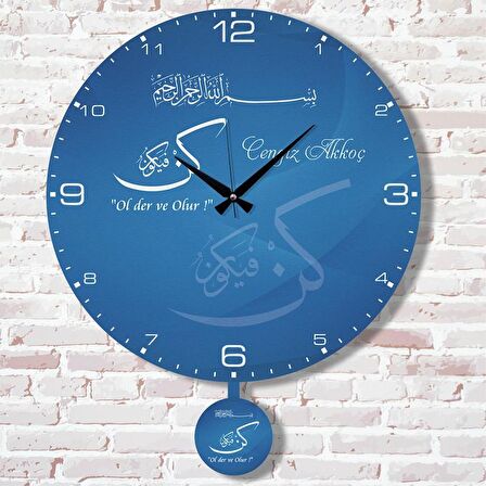 Kişiye Özel Ol Der ve Olur Tasarımlı Hediye Sallanan Sarkaçlı Saat KA07-1588