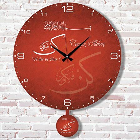 Kişiye Özel Ol Der ve Olur Tasarımlı Hediye Sallanan Sarkaçlı Saat KA07-1589