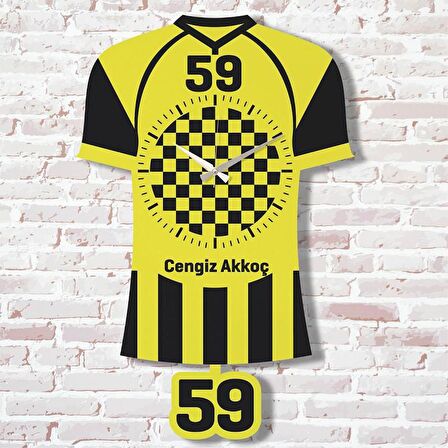 Kişiye Özel Tekirdağlılara Hediye Sallanan Sarı & Siyah Sarkaçlı Saat KA07-1641