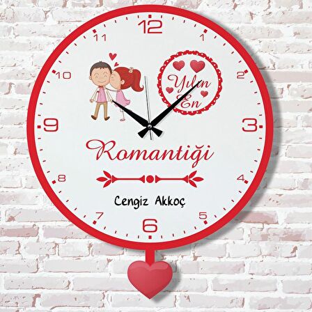 Kişiye Özel Yılın Romantiğine Hediye Sallanan Sarkaçlı Saat KA07-1668