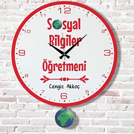 Sosyal Bilgiler Öğretmenine Hediye Sallanan Sarkaçlı Saat KA07-1819