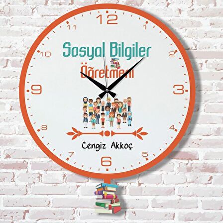 Sosyal Bilgiler Öğretmenine Hediye Sallanan Sarkaçlı Saat KA07-1820