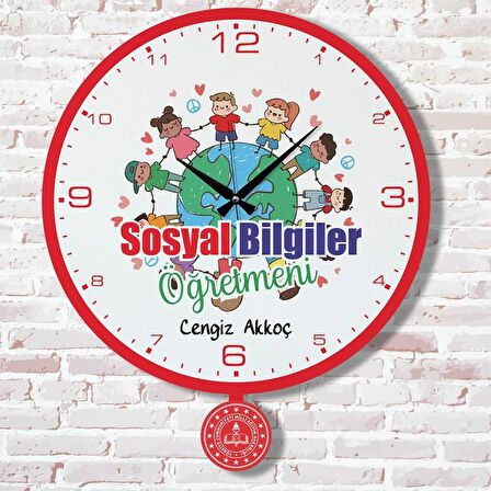 Sosyal Bilgiler Öğretmenine Hediye Sallanan Sarkaçlı Saat KA07-1823