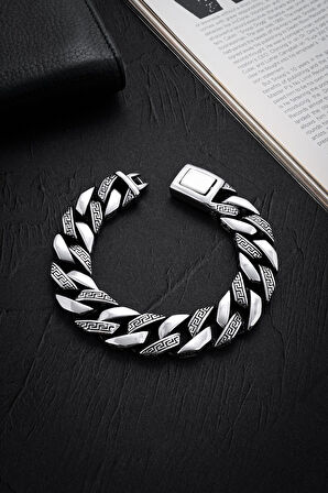 Greek 16mm 316L Çelik Erkek Bileklik KA1048GM