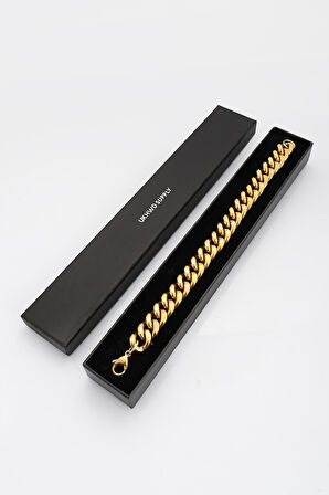 12mm Retro Çelik Gold Erkek Bileklik