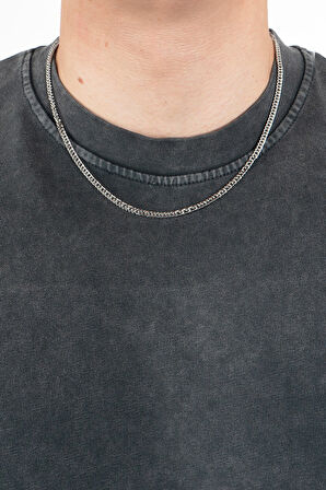 4mm x 50cm Cuban Chain Çelik Zincir Kolye KA1175GM