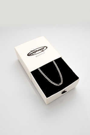 4mm x 50cm Cuban Chain Çelik Zincir Kolye KA1175GM
