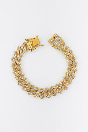 12mm Iced Out Prong Chain Erkek Bileklik KA1264AL