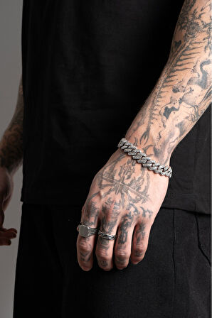 12mm Iced Out Cuban Chain Erkek Bileklik