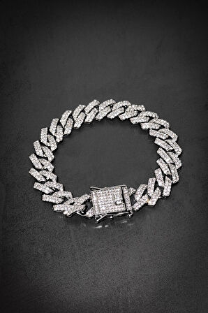 12mm Iced Out Cuban Chain Erkek Bileklik