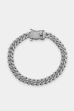 8mm Iced Out Cuban Chain Erkek Bileklik