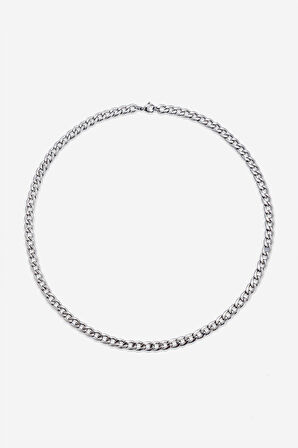 İki Zincir Çelik Minimal Madalyon Kolye