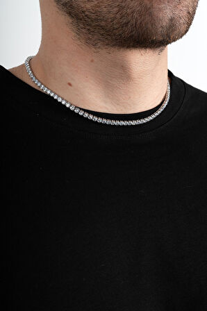4mm X 45cm Iced Tennis Chain Zincir Kolye