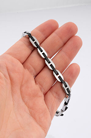 316L Paslanmaz Çelik 6mm Coffee Bean Erkek Bileklik