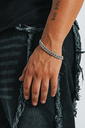 8mm Iced Out Prong Chain Erkek Bileklik KA1370GM