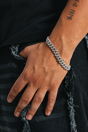 8mm Iced Out Prong Chain Erkek Bileklik KA1370GM