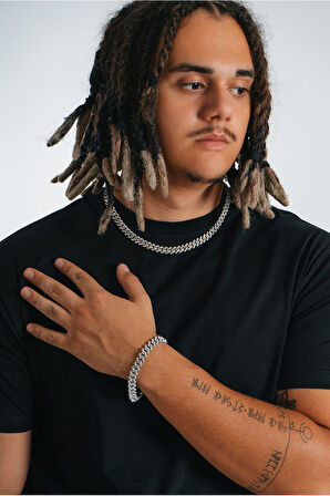 8mm Iced Out Prong Chain Erkek Bileklik KA1370GM