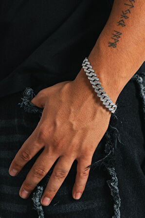10mm Iced Out Prong Chain Erkek Bileklik KA1372GM