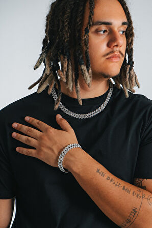 10mm Iced Out Prong Chain Erkek Bileklik KA1372GM