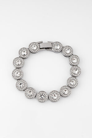 12mm Iced Out Round Tennis Chain Erkek Bileklik KA1380GM