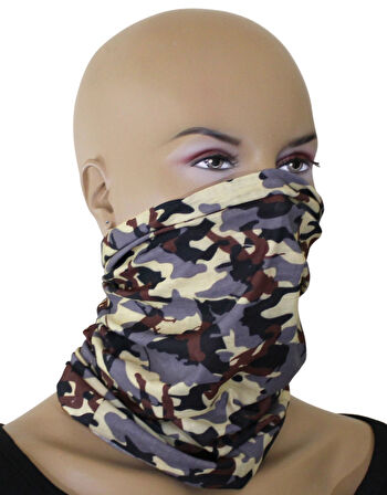 Kamuflaj Desenli Unisex Boru Bandana Boyunluk