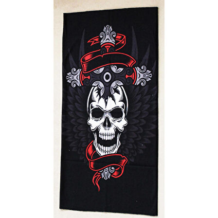 Kurukafa Baskılı Unisex Boyunluk Boru Bandana