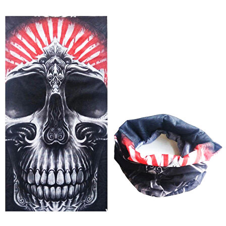 Unisex Kurukafa Desenli Boyunluk Boru Bandana