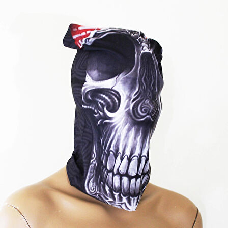 Unisex Kurukafa Desenli Boyunluk Boru Bandana