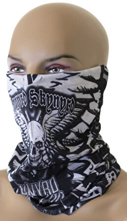 Kurukafa Desenli Unisex Boru Bandana Boyunluk