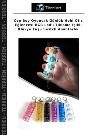Cep Boy Oyuncak Günlük Hobi Ofis Eğlencesi RGB Ledli Tıklama Işıklı Klavye Tuşu Switch Anahtarlık
