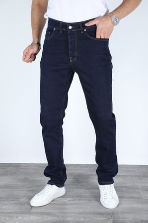 Erkek Regular Fit Rahat Kesim Denim Koyu Mavi Jeans