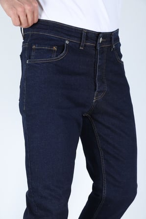Erkek Regular Fit Rahat Kesim Denim Koyu Mavi Jeans