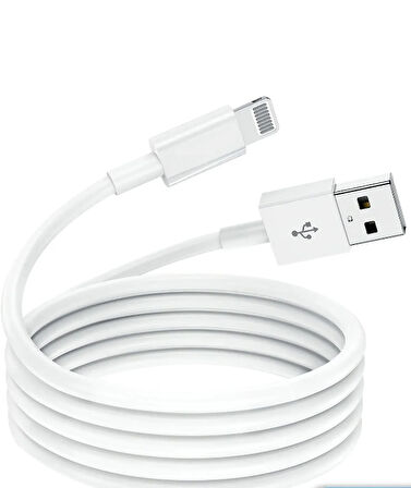 1 METRE Iphone Şarj Kablosu Usb To Lightning 6 6s 7 8 X Xs Xr 11 12 13 14 Pro Max Plus Beyaz