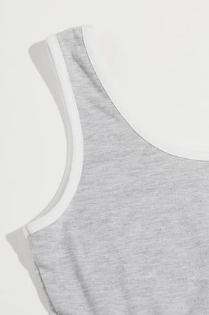 Kadın Gri Askılı Crop Top ve Şortlu Gecelik Takım H110559