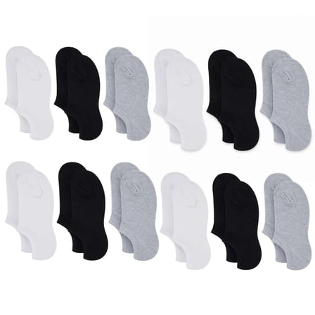 Kadın Bambu 12`li Dikişsiz Babet Çorap Siyah Beyaz Gri Görünmez Sneaker Çorap Nefes Alan Yumuşak