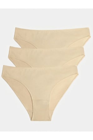 Kadın 3'lü Paket Pamuklu Likralı Slip Külot