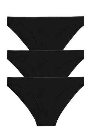 Kadın 3'lü Paket Pamuklu Likralı Slip Külot