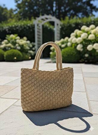 Kağıt İp Çanta | Örgü Hasır Çanta | El Yapımı Omuz Çantası, Kağıt İp Çanta  Paper Rope Bag