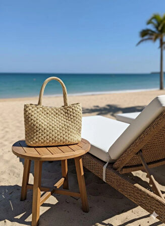 Kağıt İp Çanta | Örgü Hasır Çanta | El Yapımı Omuz Çantası, Kağıt İp Çanta  Paper Rope Bag