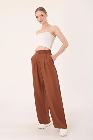 Keten Karışımlı Kore Model Palazzo Pantolon