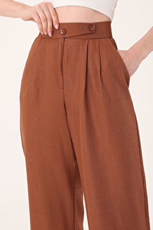 Keten Karışımlı Kore Model Palazzo Pantolon