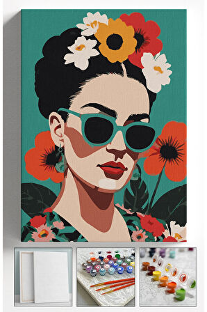 Sayılarla Boyama 40x50 Tuval Fırça Boya Dahil KAHLO