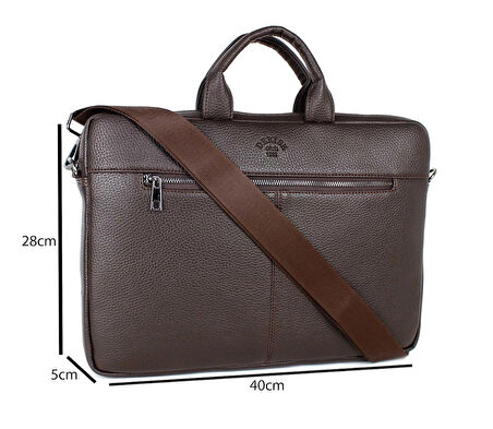 Unisex Kahverengi Omuz Askılı Dosya Tablet Notebook Çantası 15,6 Inç Laptop Ve Evrak Çantası