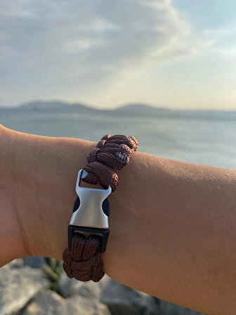 PARACORD BİLEKLİK KAHVERENGİ KOBRA MODELİ