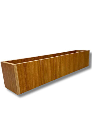 Kahverengi Ahşap Mdf Saksı 100x20x15 Cm Iç Mekan Saksısı