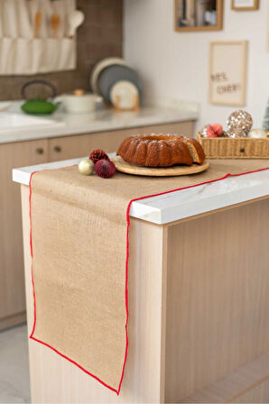 Jüt Kumaş Kırmızı Detaylı Runner