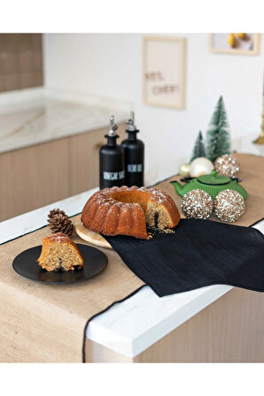 4lü %100 Keten Kumaş Siyah Peçete